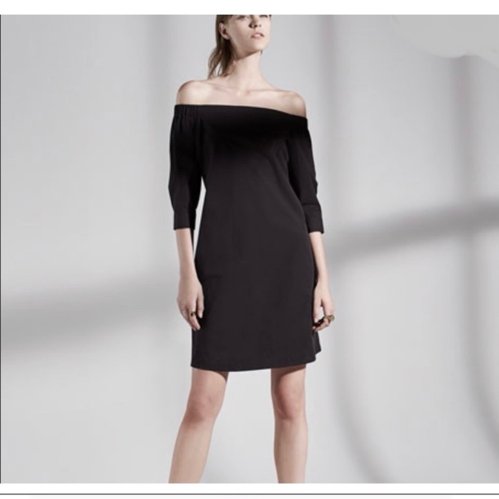 Theory Black Off-Shoulder Dress
